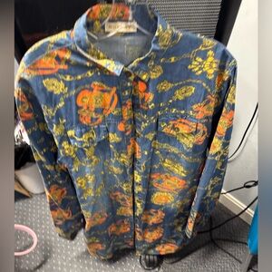 Vintage runway shirt dress L // 100326